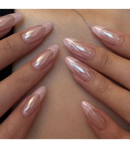 NA024 - Coated Glitter French Glam Nails